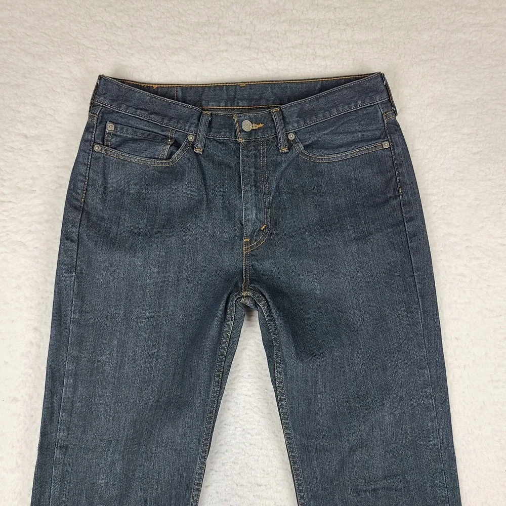 Levi's 514 Jeans Mens‎ 34x34 Blue Regular Fit Straight Leg Dark Wash 100% Cotton